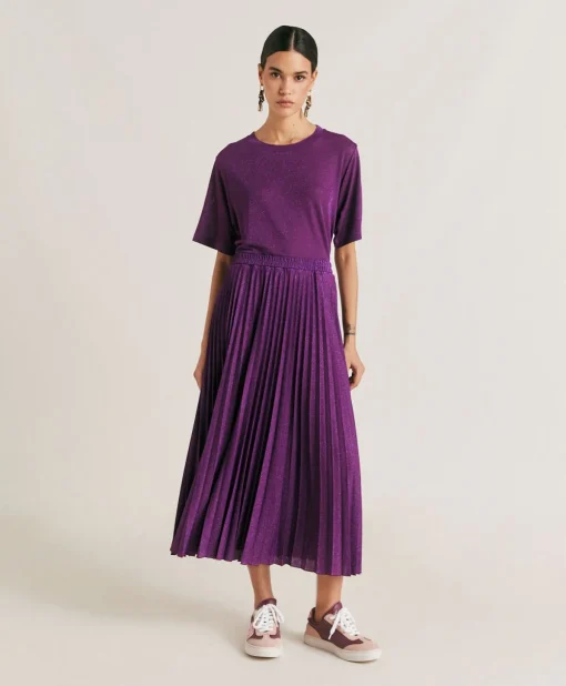 Gonna Emi In Jersey Lurex - Ciclamino