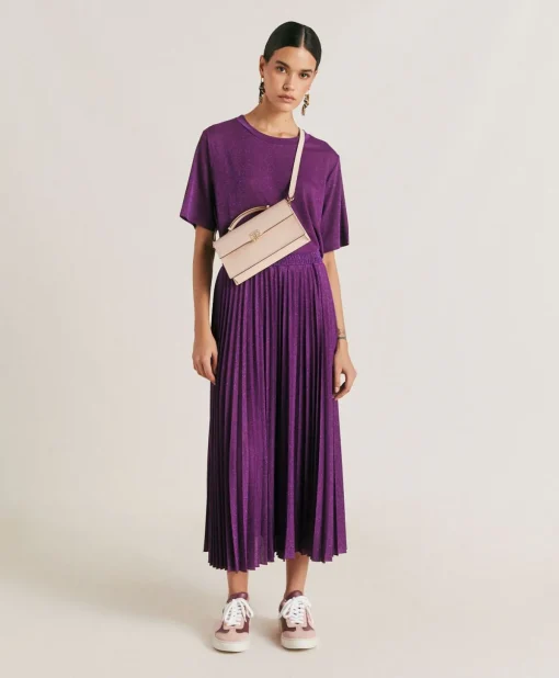Gonna Emi In Jersey Lurex - Ciclamino