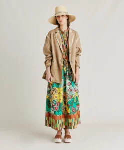 Gonna Iris In Popeline - Multicolor Giallo