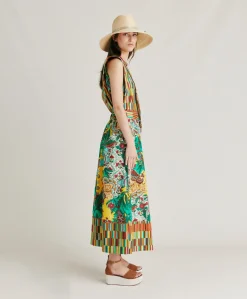 Gonna Iris In Popeline - Multicolor Giallo
