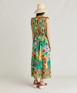 Gonna Iris In Popeline - Multicolor Giallo
