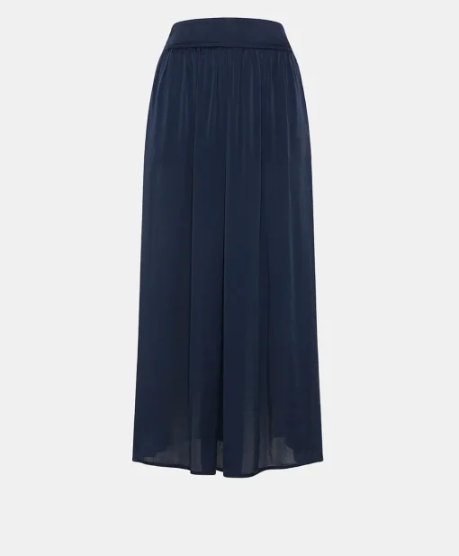 Gonna Nicolas In Acetato Seta - Blu Notte