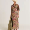 Gonna Olla In Crepe De Chine - Oliva Multicolor