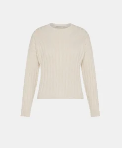 Maglia Baumette Con Mix Di Punti - Panna