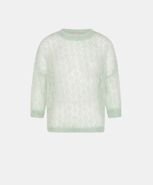 Maglia Campanula In Soft Mohair - Turchese