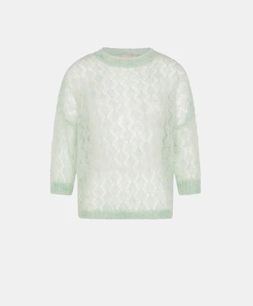 Maglia Campanula In Soft Mohair - Turchese