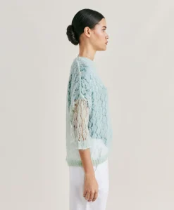 Maglia Campanula In Soft Mohair - Turchese