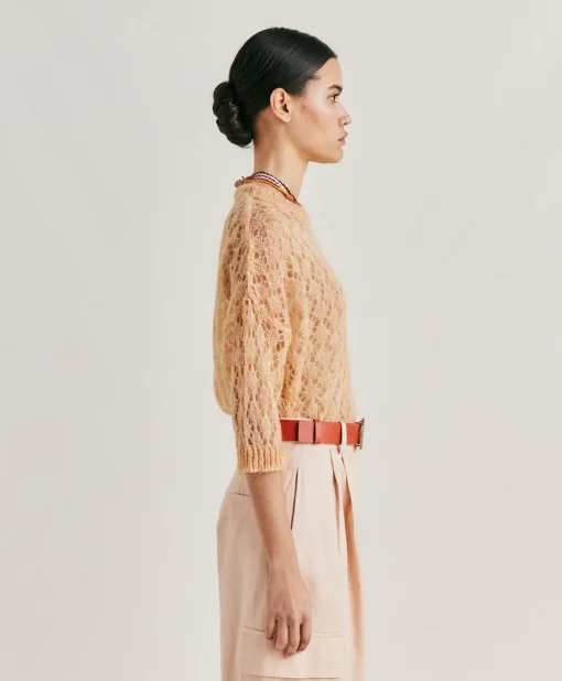 Maglia Campanula In Soft Mohair - Arancio