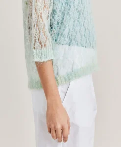 Maglia Campanula In Soft Mohair - Turchese