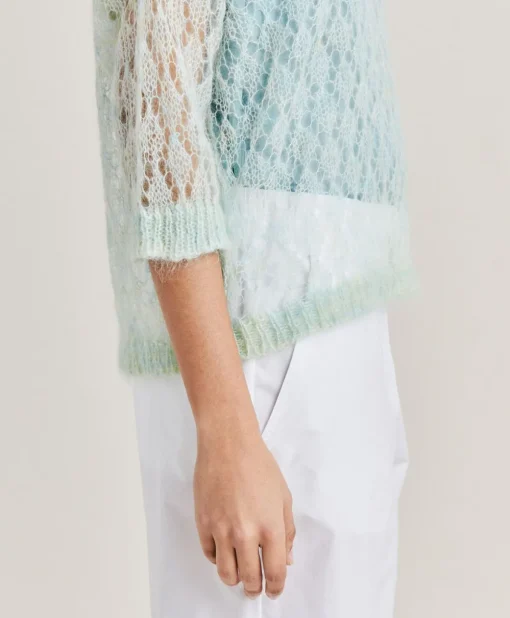 Maglia Campanula In Soft Mohair - Turchese