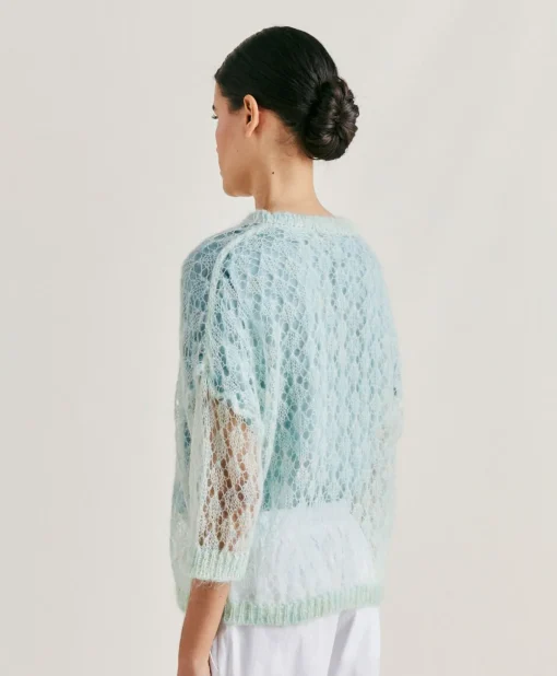Maglia Campanula In Soft Mohair - Turchese