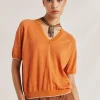 Maglia Edie In Lino - Arancio