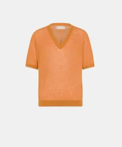 Maglia Edie In Lino - Arancio