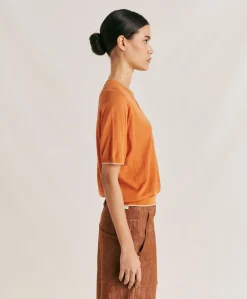 Maglia Edie In Lino - Arancio