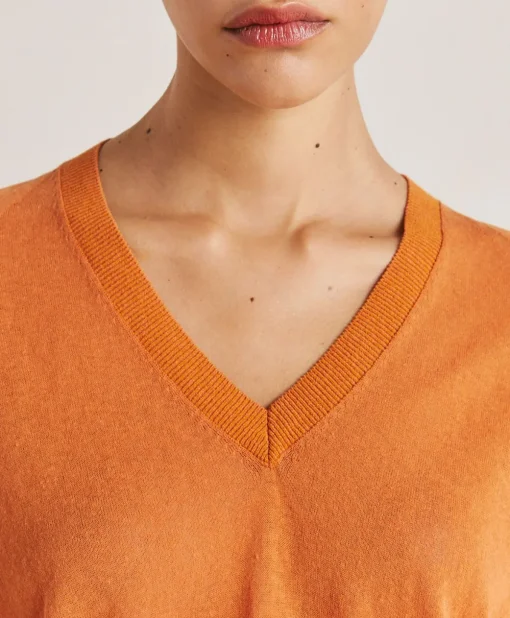 Maglia Edie In Lino - Arancio