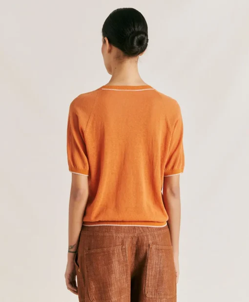 Maglia Edie In Lino - Arancio
