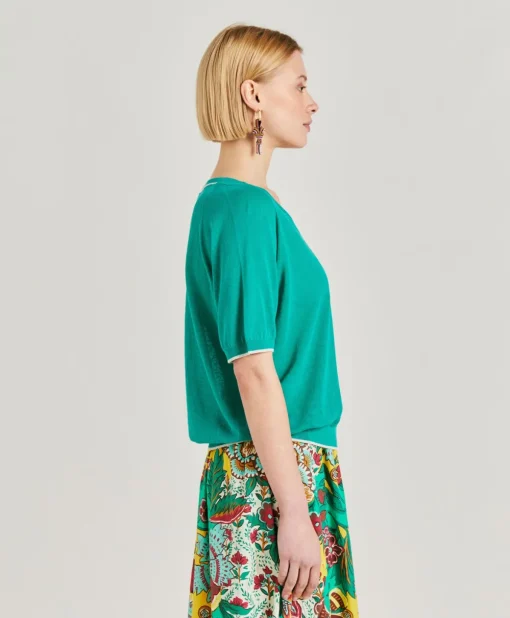 Maglia Edie In Lino - Smeraldo