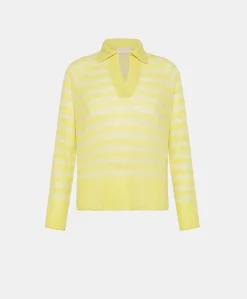 Maglia Egide Perlata Righe Lurex - Lime