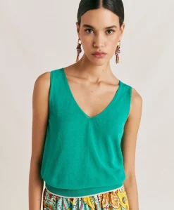 Maglia Graziosa In Lino - Smeraldo