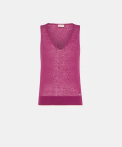 Maglia Graziosa In Lino - Ciclamino