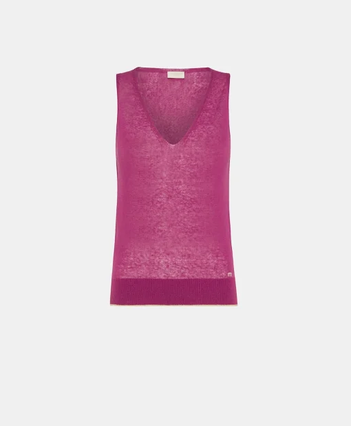 Maglia Graziosa In Lino - Ciclamino