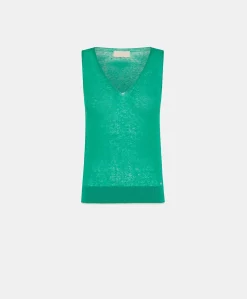 Maglia Graziosa In Lino - Smeraldo
