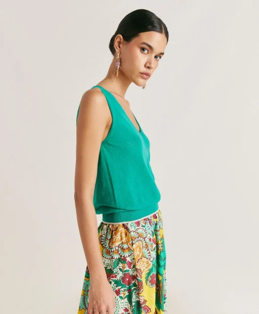 Maglia Graziosa In Lino - Smeraldo