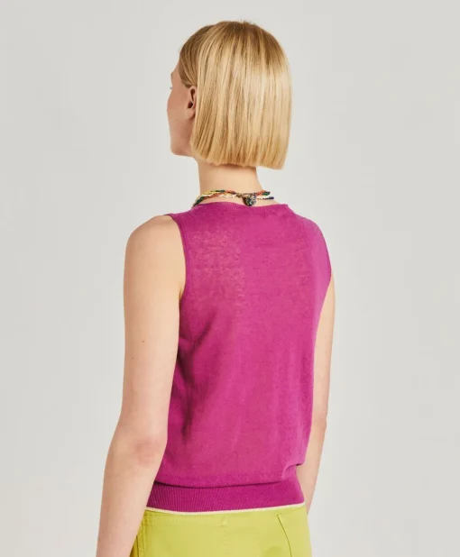 Maglia Graziosa In Lino - Ciclamino