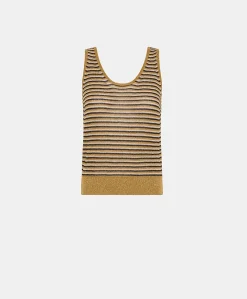 Maglia Liccia Perlata A Righe - Multicolor