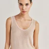 Maglia Liccia Perlata Lurex - Cipria