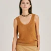 Maglia Liccia Perlata Lurex - Caramello