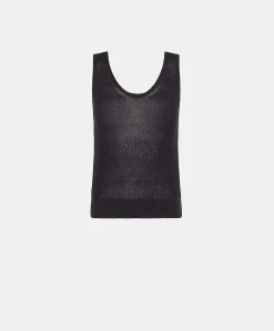 Maglia Liccia Perlata Lurex - Blu Notte