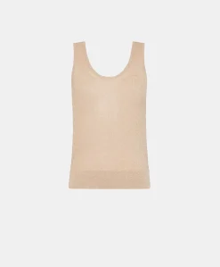 Maglia Liccia Perlata Lurex - Cipria