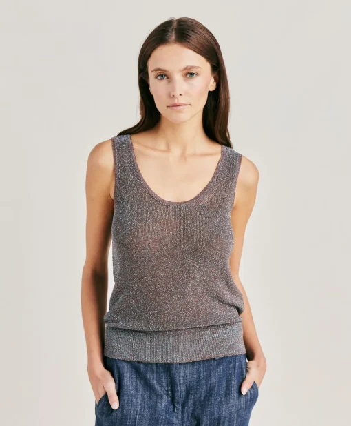 Maglia Liccia Perlata Lurex - Corteccia
