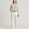 Maglia Marmotta Perlata Righe Lurex - Panna