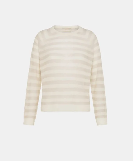 Maglia Marmotta Perlata Righe Lurex - Panna