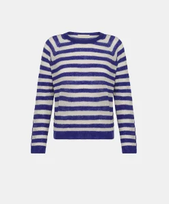 Maglia Marmotta Perlata Righe Lurex - Bluette