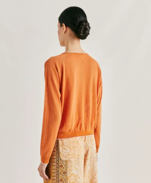 Maglia Rio In Lino - Arancio
