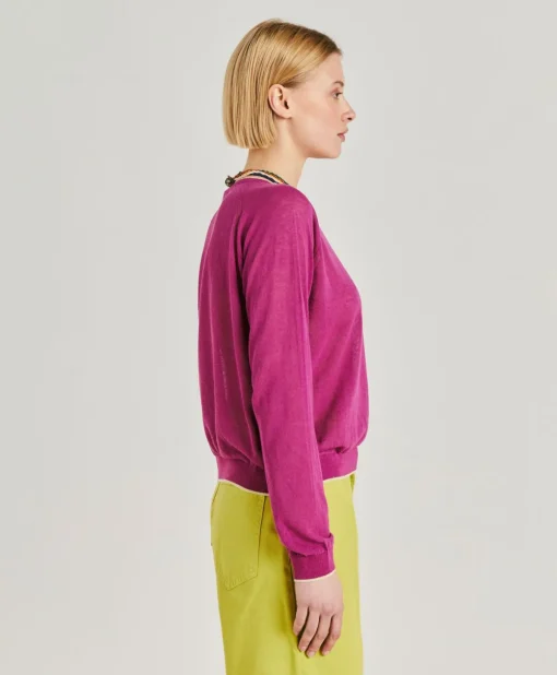 Maglia Rio In Lino - Ciclamino