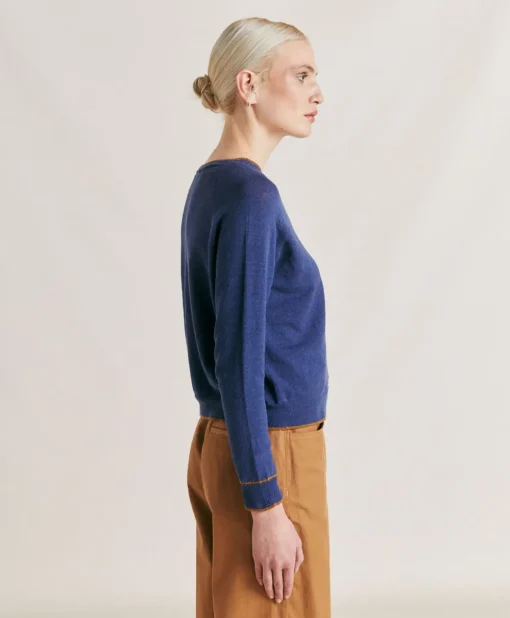 Maglia Rio In Lino Elasticizzato - Blu