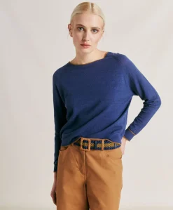 Maglia Rio In Lino Elasticizzato - Blu