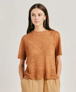 Maglia Sveva In Lino - Caramello