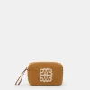Make Up Bag Pira In Canvas Con Ricamo - Brandy