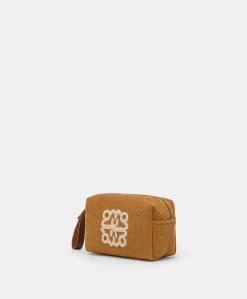 Make Up Bag Pira In Canvas Con Ricamo - Brandy