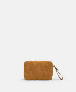Make Up Bag Pira In Canvas Con Ricamo - Brandy