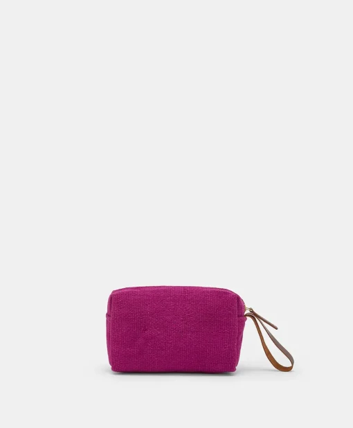 Make Up Bag Pira In Canvas Con Ricamo - Ciclamino