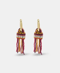 Orecchini Zimmari Con Perline - Bruciato Multicolor