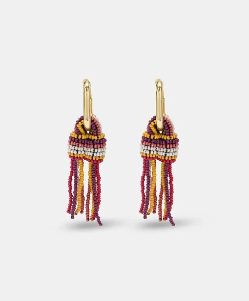 Orecchini Zimmari Con Perline - Bruciato Multicolor