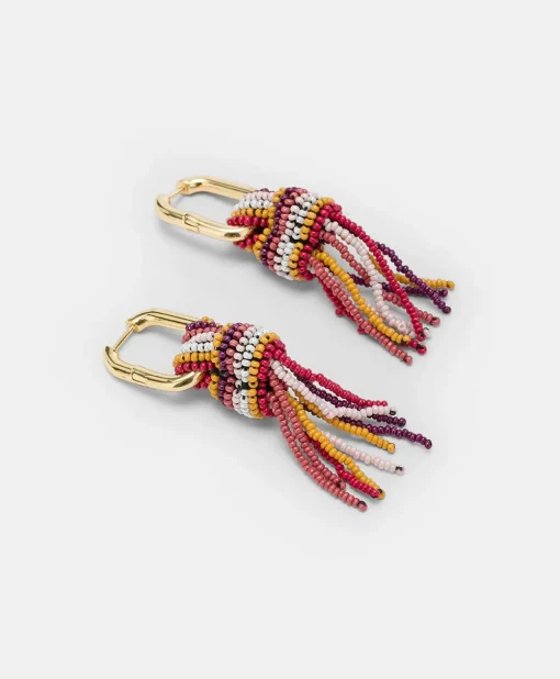Orecchini Zimmari Con Perline - Bruciato Multicolor