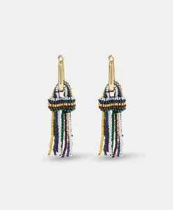 Orecchini Zimmari Con Perline - Verde Multicolor
